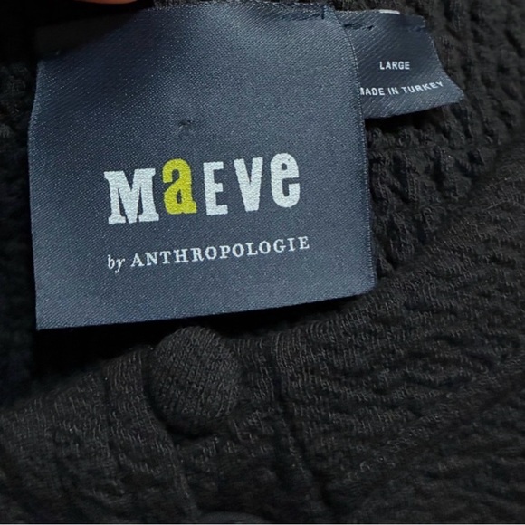 Anthropologie Maeve Black Puff-Sleeve Button-Front Mini Dress - Picture 7 of 8